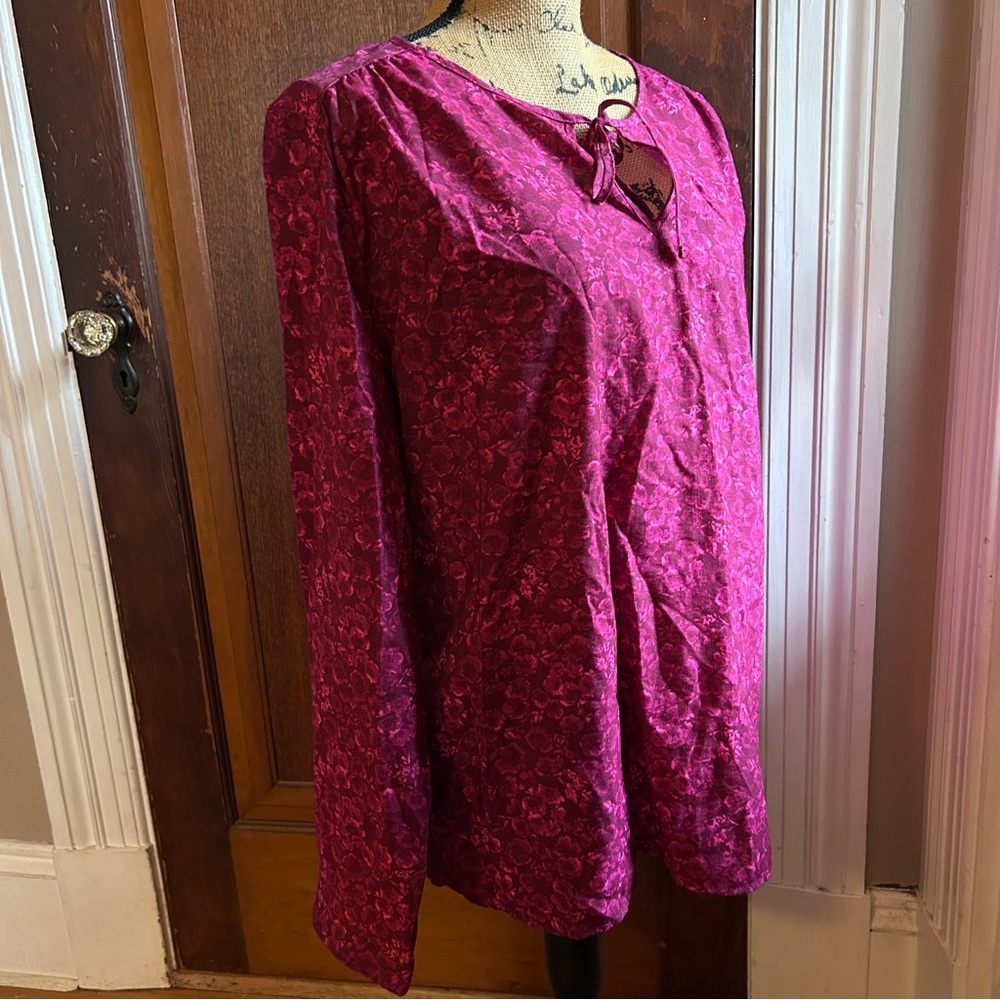 White Stag Magenta Floral Blouse